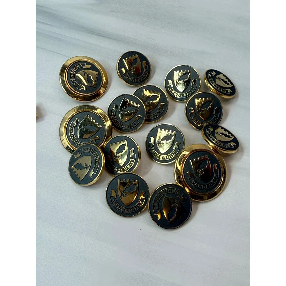 Vanderbilt University Ben Silver Blazer Button Set Cufflinks Tie Bar Gold Tone